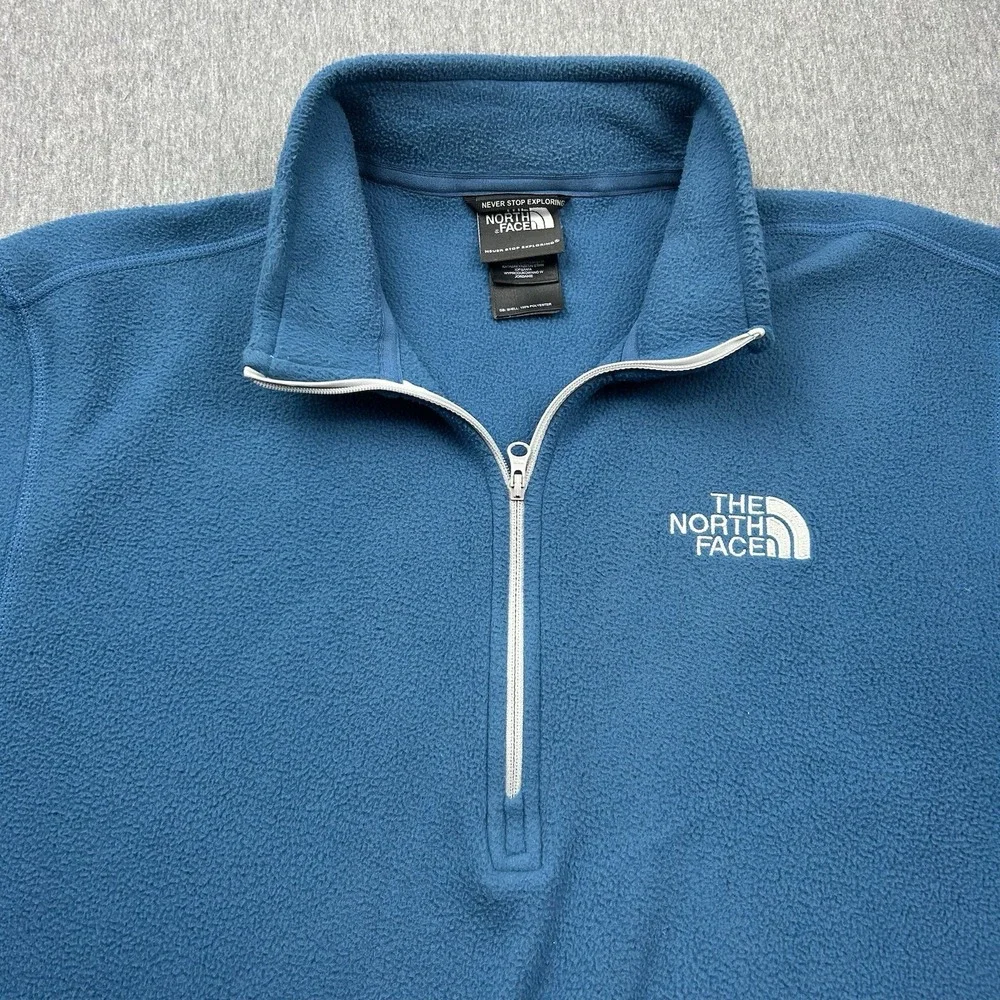 The North Face 1/4 Zip Pullover Men's Medium Fleece‎ Blue Lightweight